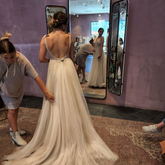 BHLDN Written in the Stars Beaded Tulle Open-Back Wedding Ballgown - Picture 5 of 17